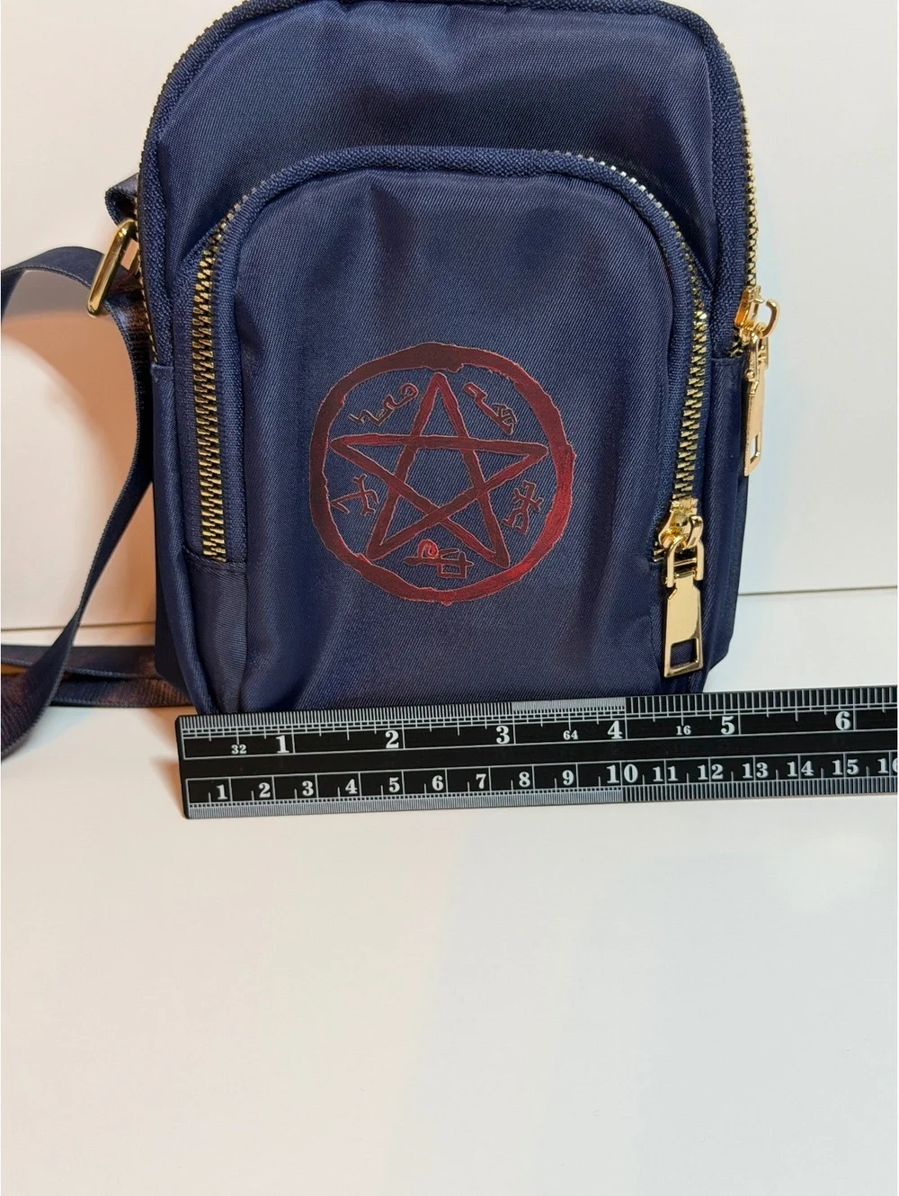 Supernatural small crossbody bag. Navy blue. New